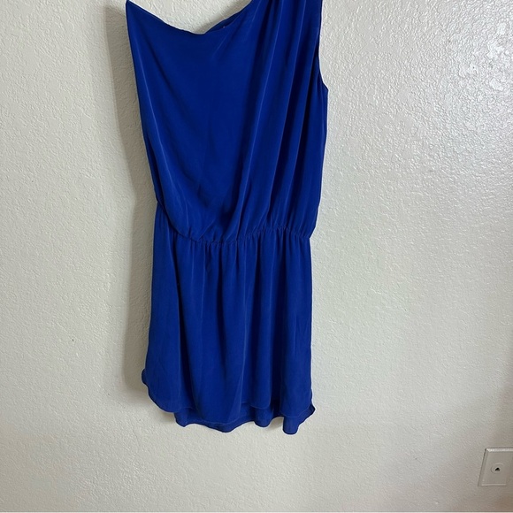 Michelle Mason Blue Silk One-Shoulder Dress size S - Picture 5 of 10